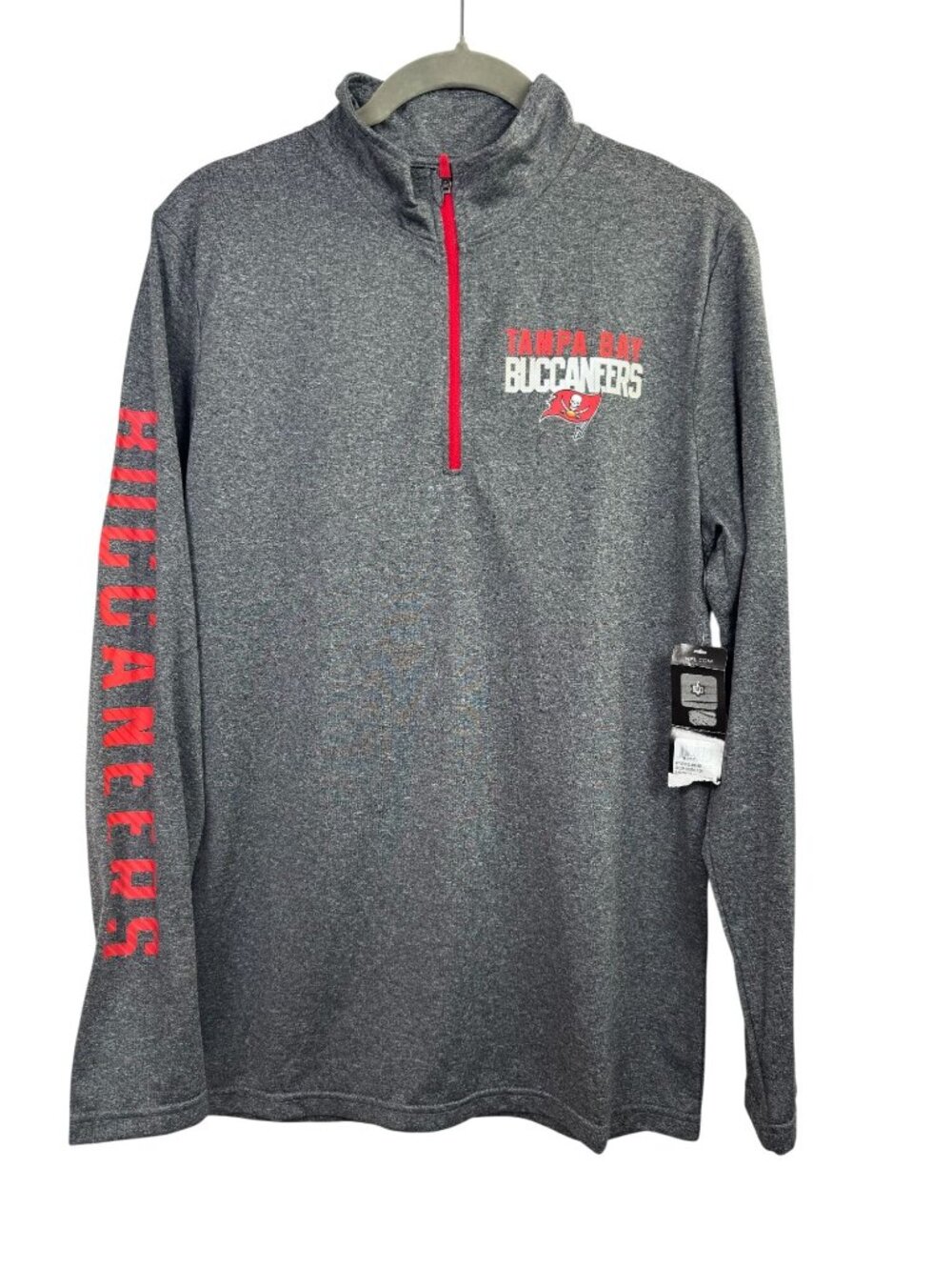 NEW Tampa Bay Buccaneers NFL Team Apparel Gray 1/4 Zip Pullover Shirt Men Small
